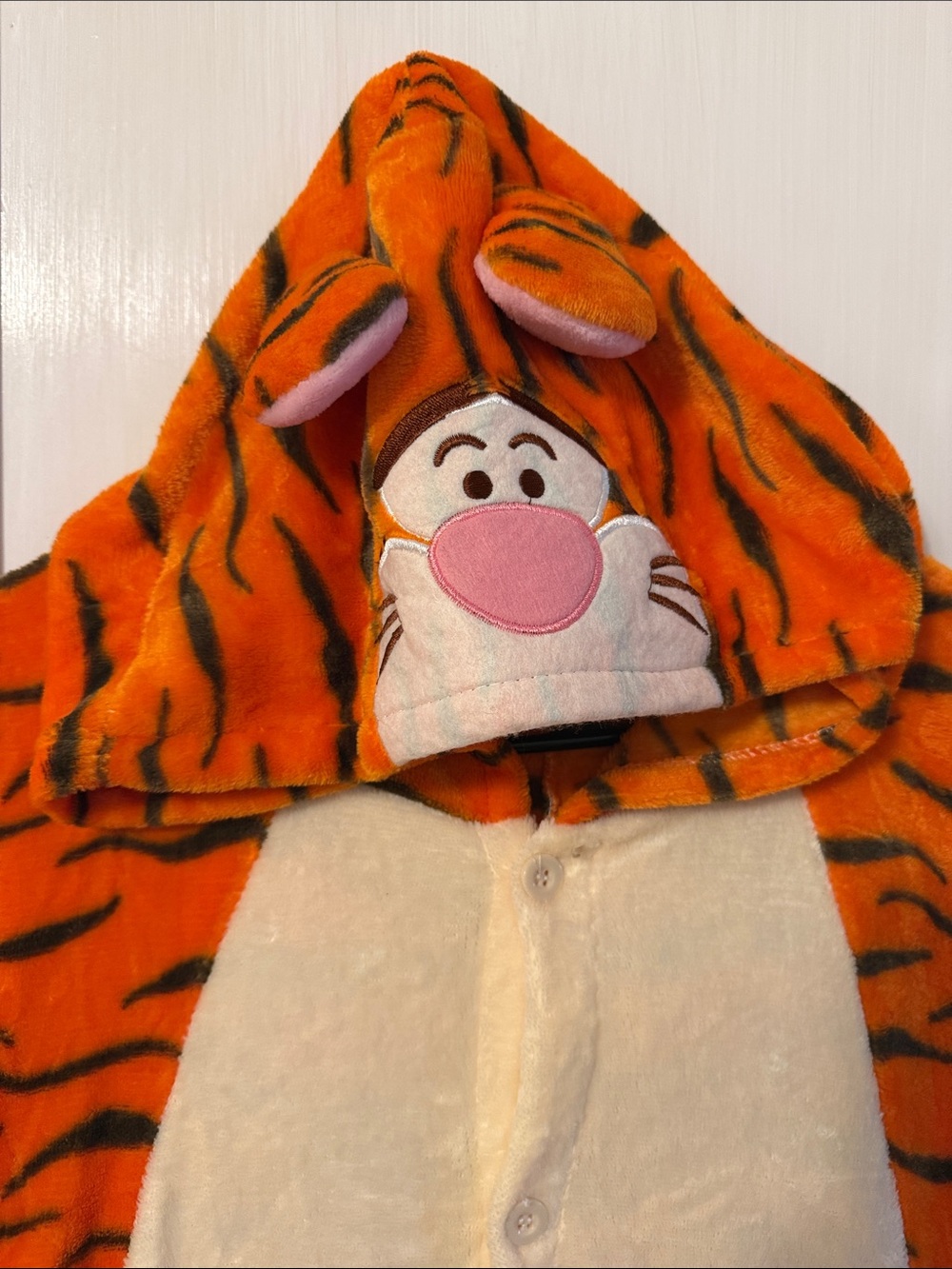 Orange Tiger Onesie with Hood - Picture 3 of 7